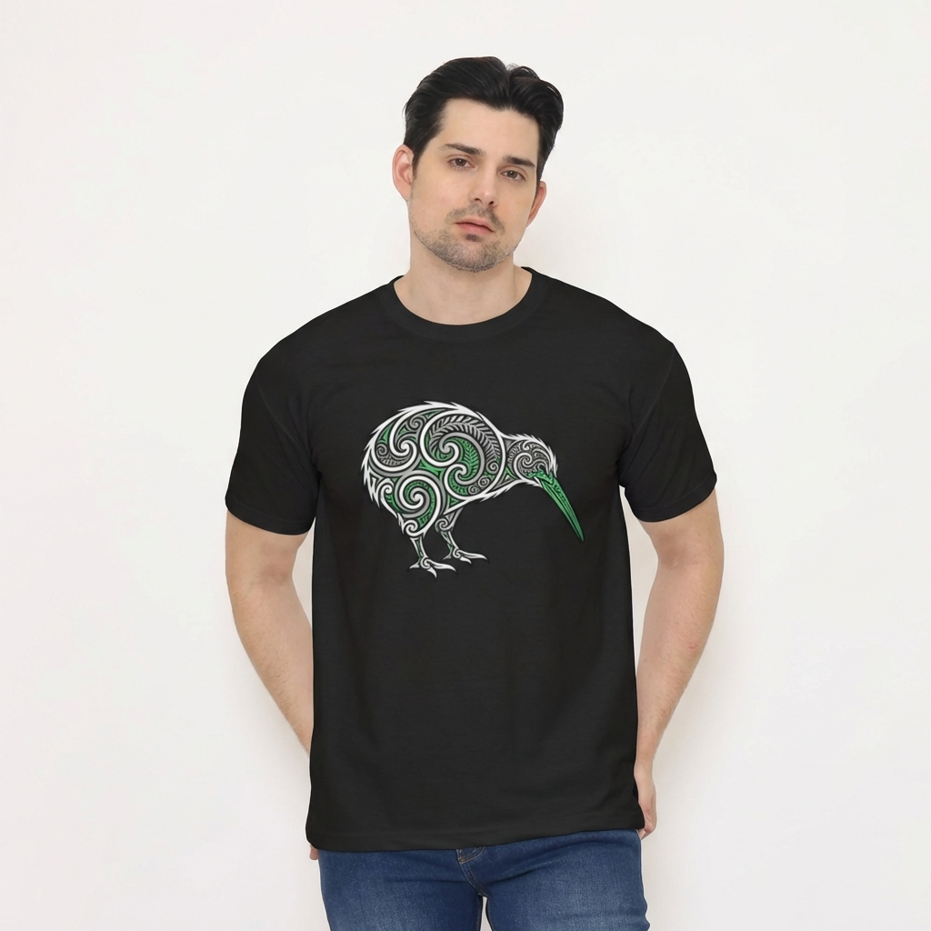 New Zealand Kiwi Crest Football Tee — Urban Outdoor Model mockup