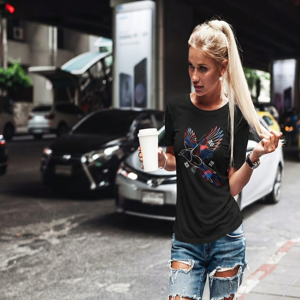 South Korea Magpie Pride Football T-Shirt — Casual Model B mockup