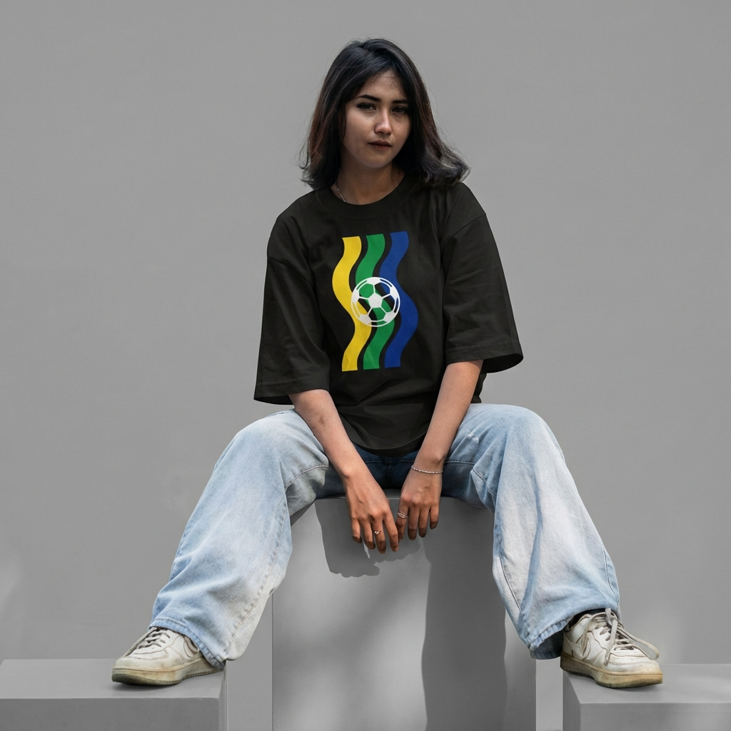 Samba Gold 2026 Brazil Football T-Shirt — Casual Model A mockup