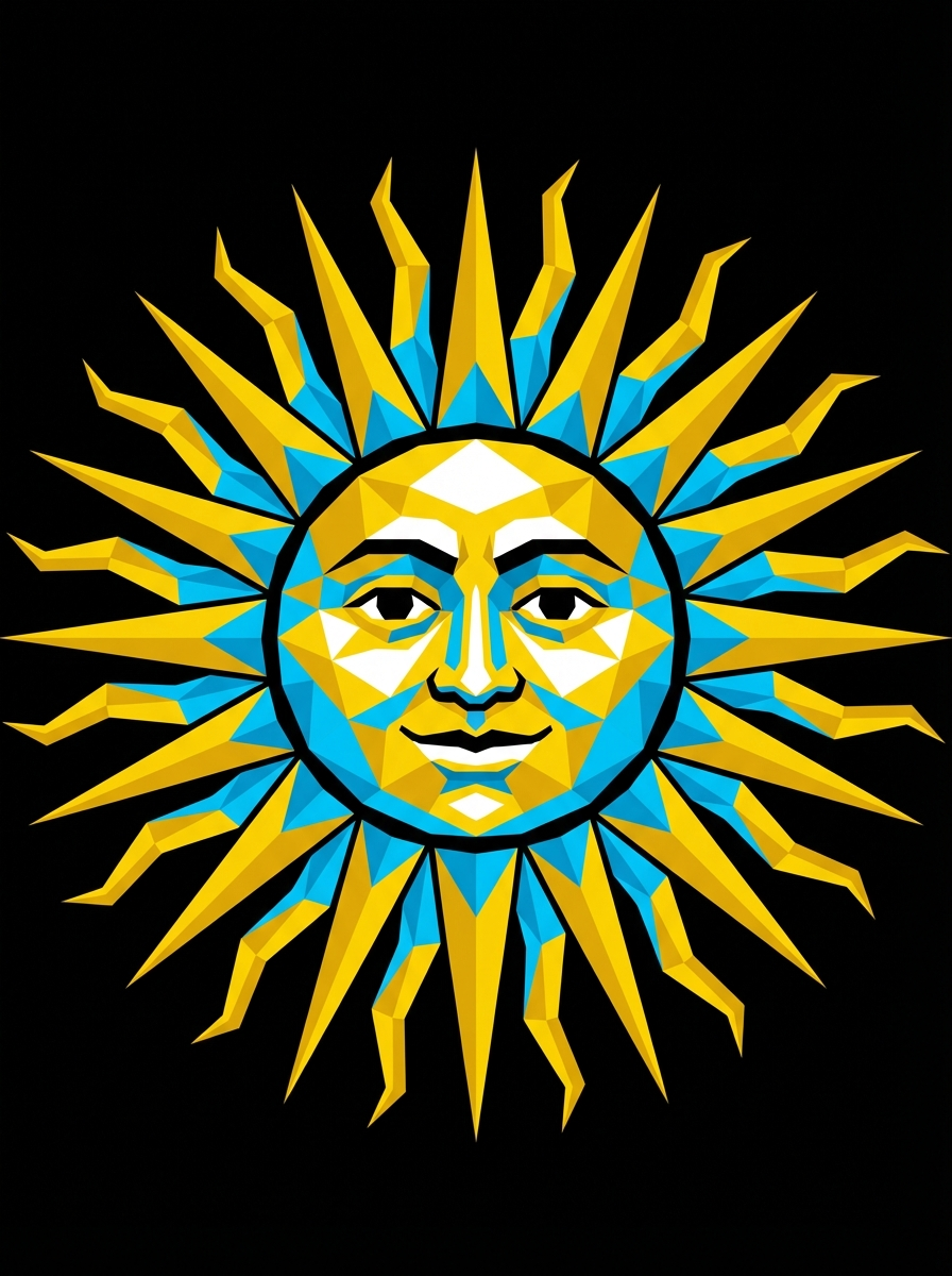 Argentina — A modern, forward-facing lion head const