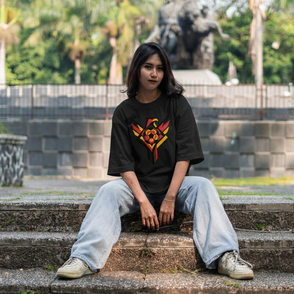 Geometric Eagle National Soccer T-Shirt — Casual Model A mockup
