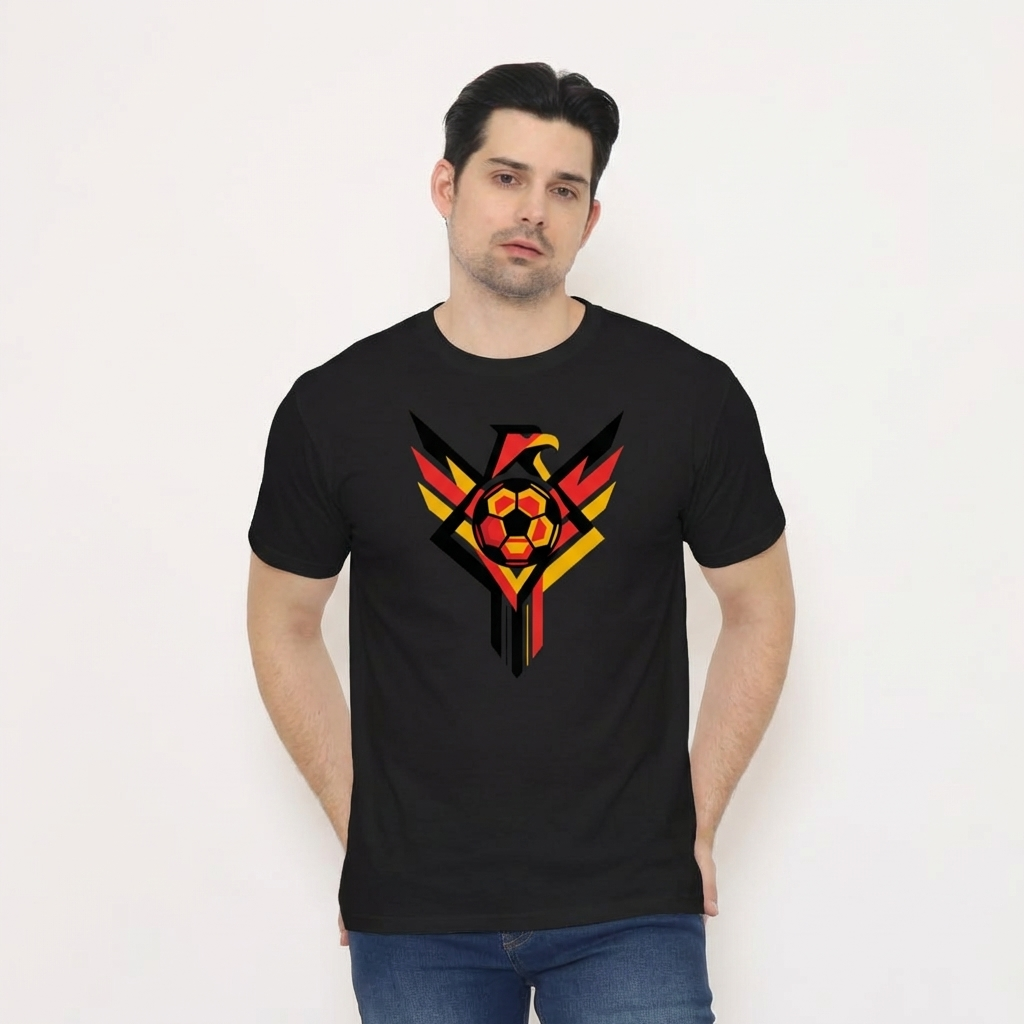 Geometric Eagle National Soccer T-Shirt — Urban Outdoor Model mockup